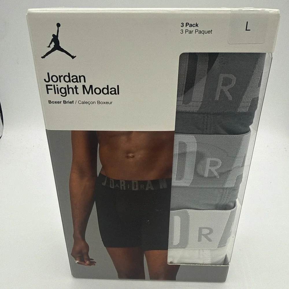 Jordan Men's Flight Modal Boxer Briefs – 3 Pack Size Large
